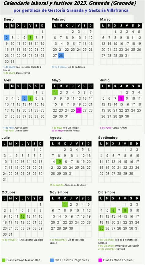 Calendario Laboral Oficial De Granada A O Consultec Es I Granada