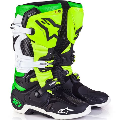 Alpinestars Tech Boots Black White Yellow Green Fluo Racing