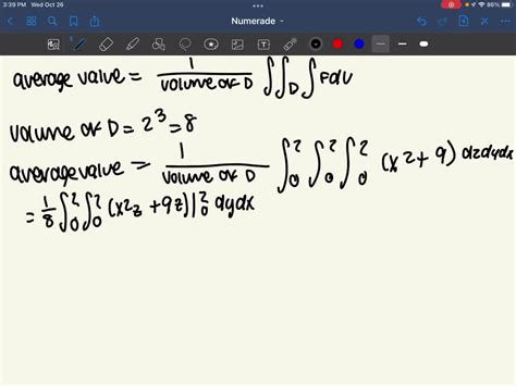 Solved Consider The Function F Given By F X Y Z Xz Find The Average Value Of The Function