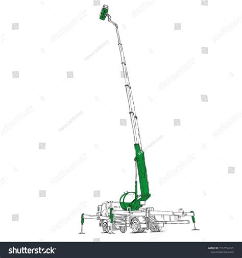 Mobile Crane Sketch Stock Vector Royalty Free 1157157295 Shutterstock