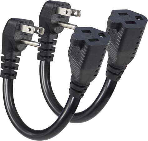 Amazon Kuncan Short Power Extension Cord Low Profile Wall Head