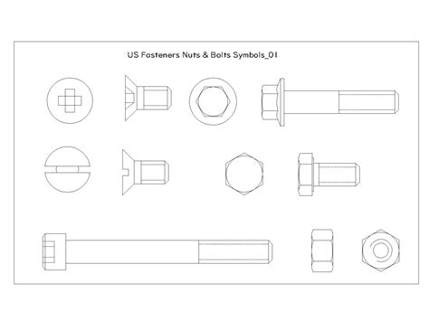 Bolts And Bolts In Autocad Download Cad Free Kb Bibliocad 41 Off