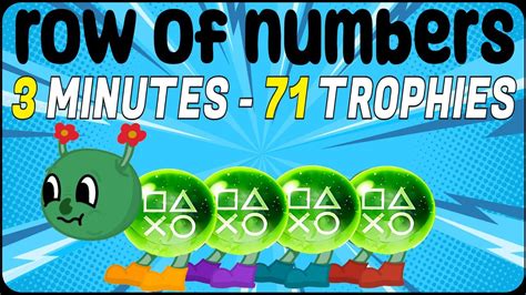 New Easy Platinum Game With 71 Trophies Row Of Numbers Trophy Guide