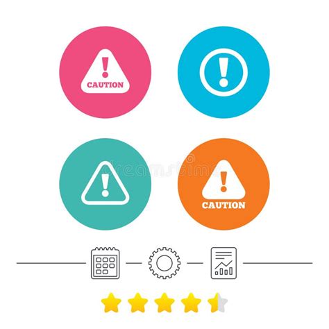 Attention Caution Signs Hazard Warning Icons Stock Vector