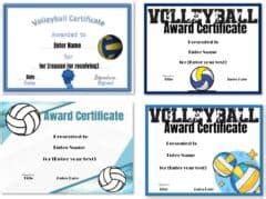 Free Volleyball Certificate Templates Customize Online