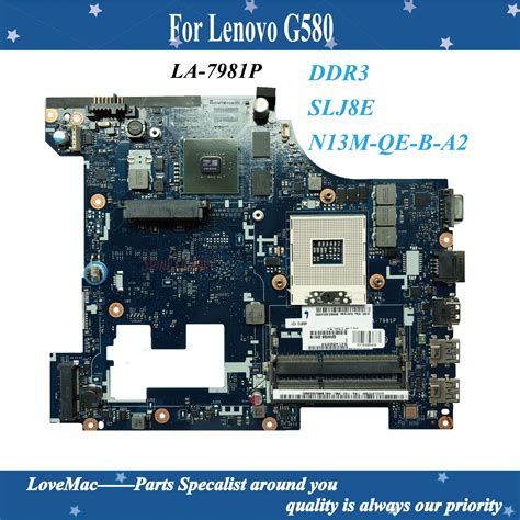 High Quality For Lenovo G580 Motherboard La 7981p Mainboard Slj8e Hm76