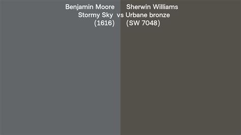 Benjamin Moore Stormy Sky 1616 Vs Sherwin Williams Urbane Bronze SW