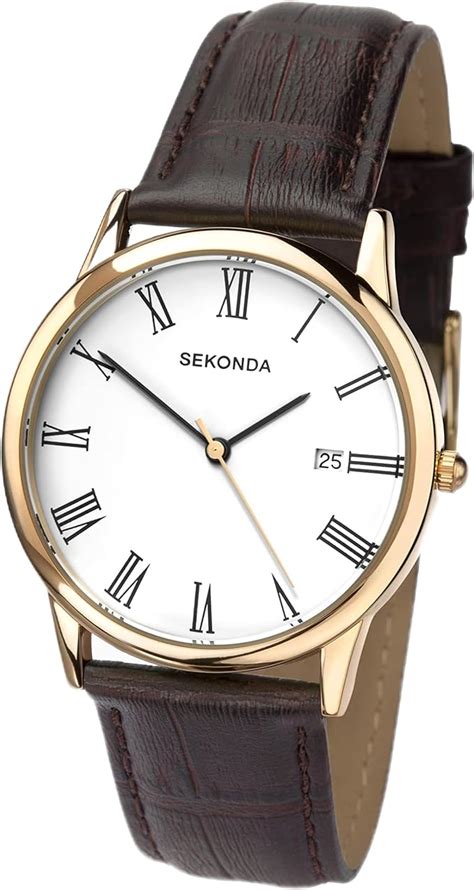 Sekonda Classic Brown Leather Strap Watch 3676 Uk Fashion