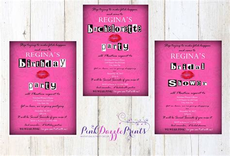 Printable Mean Girls Inspired Birthday Invitation Etsy | Images and ...