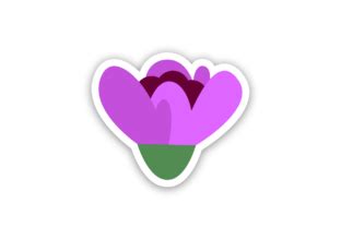 Purple Flower Sticker Graphic By Orchidstudio01 Creative Fabrica