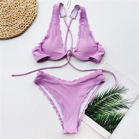 Tponi Swimsuit Women Two Piece Two Piece Sets Purple Swimsuit Clearance