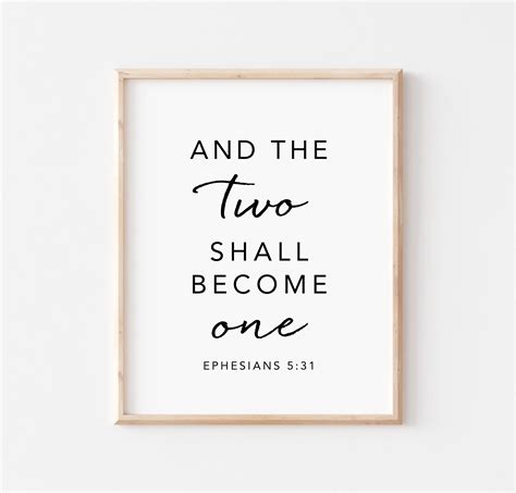 Wedding Bible Verses And The Two Shall Become One Christian Etsy