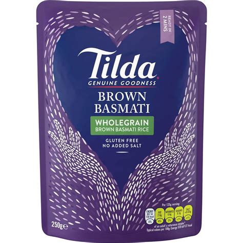 Tilda Microwave Steamed Brown Basmati Rice 250g | Woolworths