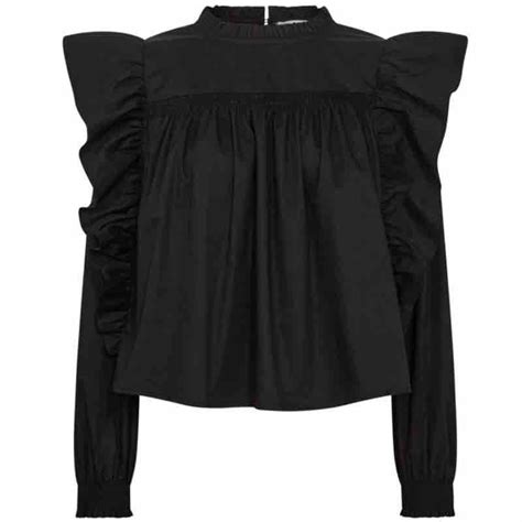 CoCouture crisp frill blouse Poplin skjorte med flæser