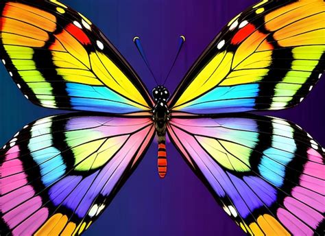 Premium Ai Image Rainbow Butterfly Colorful Wings