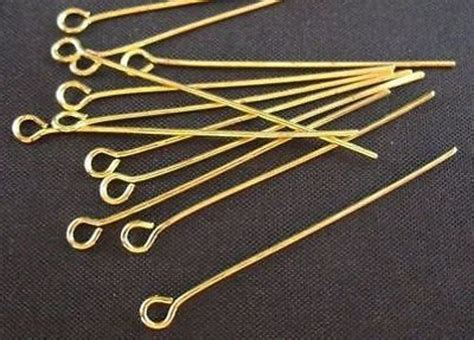 20mm Gold Plated Eye Pins 100 Pcs Etsy