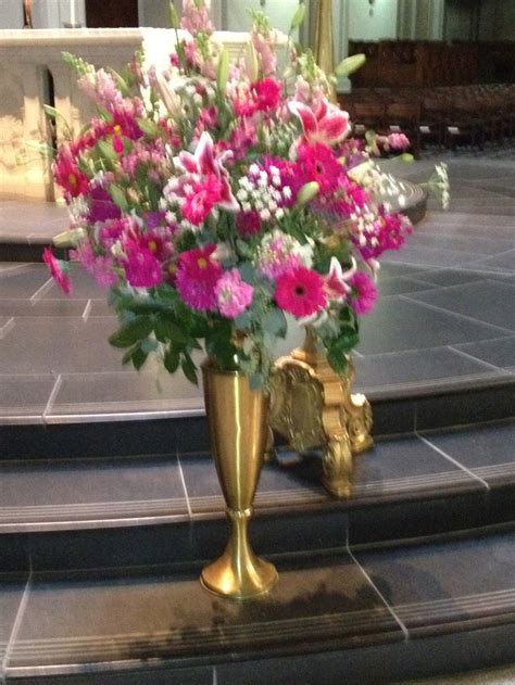 St James Cathedral Altar Arrangements Stargazer Lilies Pink