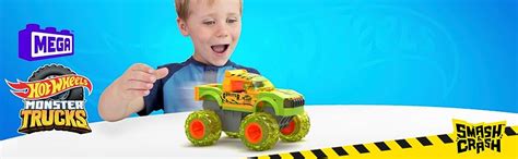 Amazon.com: MEGA Hot Wheels Monster Trucks Building Toy Car, Smash ...