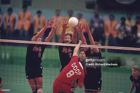 Summer Olympics, USA Steve Timmons , Craig Buck , and Bob Ctvrtlik in ...