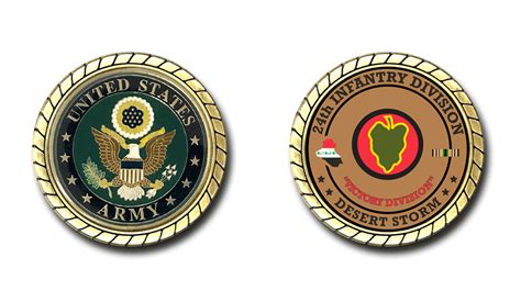 24th Infantry Division Desert Storm Challenge Coin New Us Army Desert Storm Challenge Coins