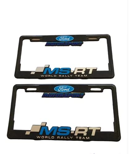 Par Pz Porta Placa Hule Inyectado Figura Ford Ms Rt