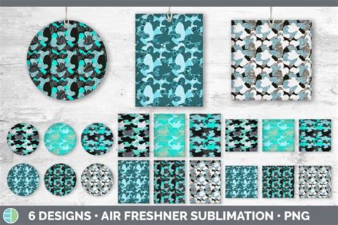 Glitter Teal Camo Air Freshener Sublim Graphic By Enliven Designs