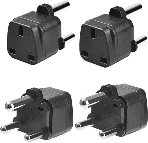 4 Pcs Uk To South Africa Plug Adapter Type M Uk To South Africa Travel Adapter Converter Plug