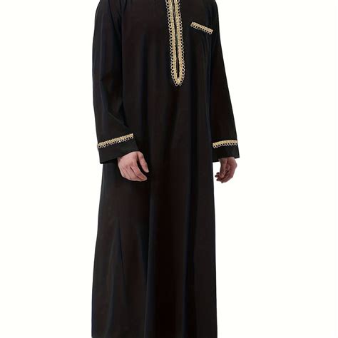 Luxurious Ramadan Thobe For Men Saudi Arabic Style Long Sleeve