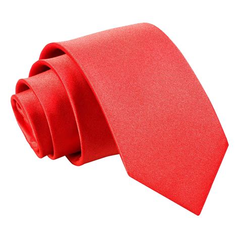 Men S Plain Red Satin Tie