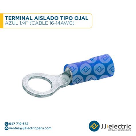 Terminal Aislado Tipo Ojal Azul Cable Awg Jj Electric