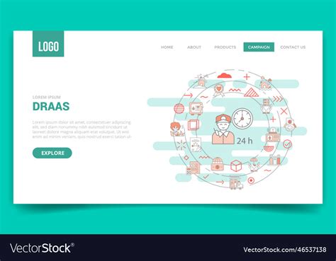 Draas Disaster Recovery As A Service Concept Vector Image