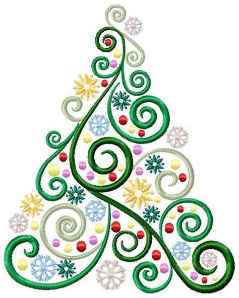 Christmas Tree Machine Embroidery Pattern Hand Embroidery