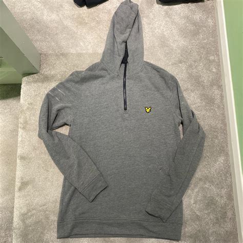 Lyle and Scott Grey Hoodie. Inner black snood around... - Depop