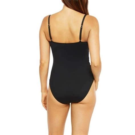 La Blanca Island Goddess One Piece Swimsuit Black Gem