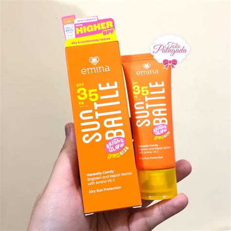 Jual EMINA SUN BATTLE SPF 35 PA Emina Bright Glow Hydrating