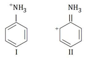 Examine the following two structures for the anilinium ion and choose ...