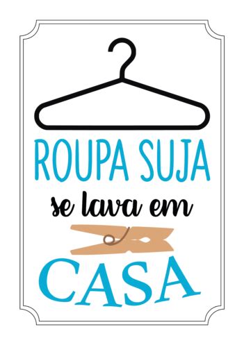 Quadro E Poster Lavanderia Azul Roupa Suja Se Lava Em Casa Quadrorama