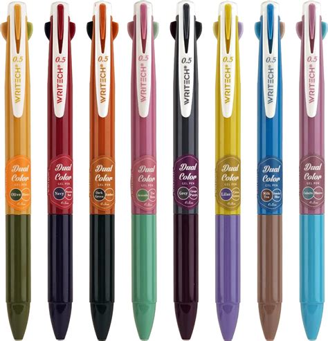 Writech Retractable Gel Ink Pens Multi Colored 2 In 1 Colorful Click