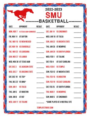 2022-2023 College Basketball Schedules - American Conference