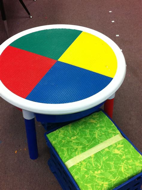 lego table with home made chairs to play with during "play" centers ...