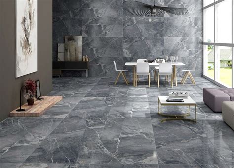 Ceramic Solace Grey Glossy Vitrified Floor Tiles Thickness Mm Size