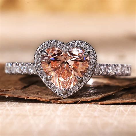 Fancy Intense Pink Heart Lab Grown Diamond Engagement Ring