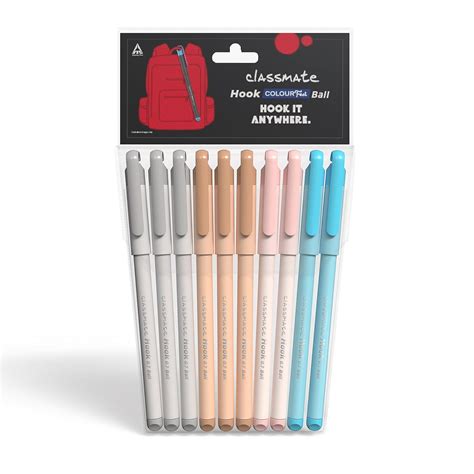 Classmate Hook Ball Pen Blue Pack Of 10multicolour Body Pens