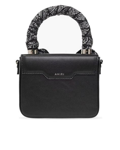 Amiri Logo Embossed Mini Tote Bag In Black Lyst