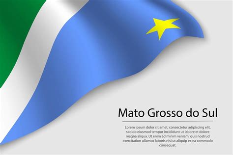 Wave Flag Of Mato Grosso Do Sul Is A State Of Brazi 21834019 Vector Art