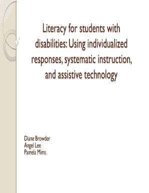 Fillable Online Access Uncc Literacy For Students With Disabilities