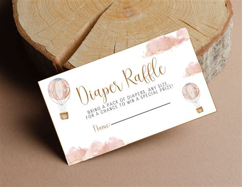 Adventure Awaits Baby Shower Diaper Raffle Cards Hot Air Etsy Artofit