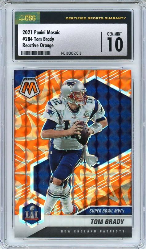 Nfl Panini Mosaic Single Card Reactive Orange Tom Brady Csg