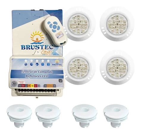 Kit Refletores P Piscina Comando Leds Nichos P Fibra Equipools