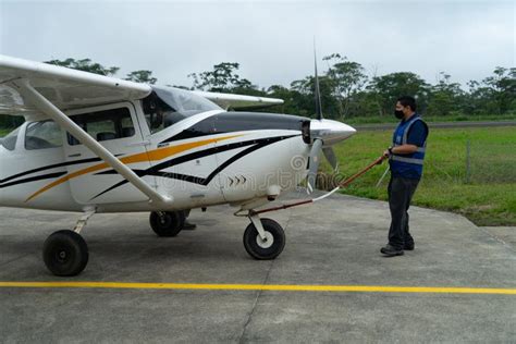 Light Aircraft On Small Runway Editorial Photo Image Of Airplane